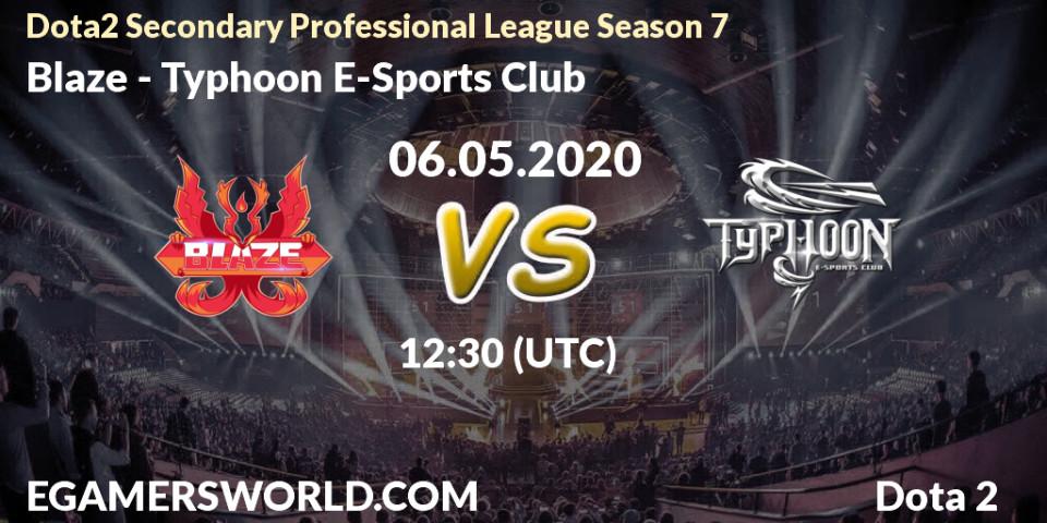 Prognose für das Spiel Blaze VS Typhoon E-Sports Club. 06.05.2020 at 11:24. Dota 2 - Dota2 Secondary Professional League 2020