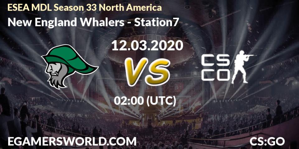 Prognose für das Spiel New England Whalers VS Station7. 12.03.20. CS2 (CS:GO) - ESEA MDL Season 33 North America