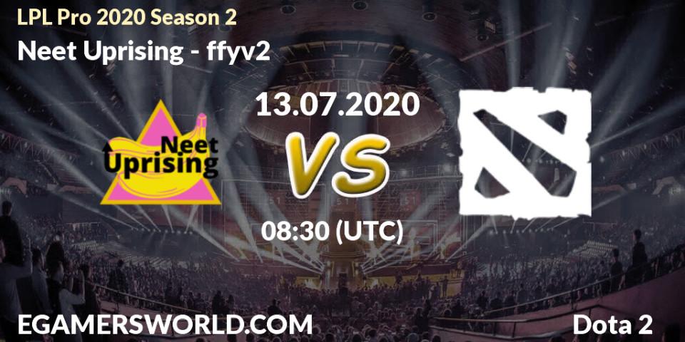 Prognose für das Spiel Neet Uprising VS ffyv2. 14.07.20. Dota 2 - LPL Pro 2020 Season 2