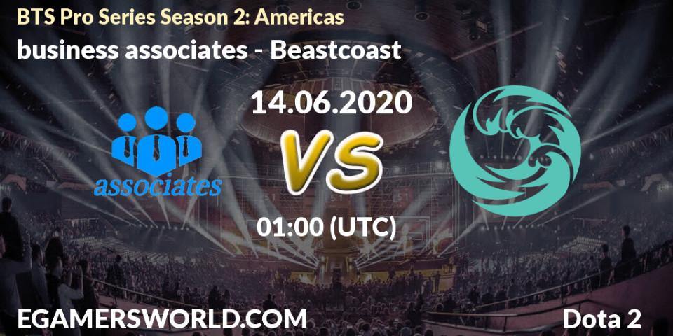 Prognose für das Spiel business associates VS Beastcoast. 14.06.2020 at 01:33. Dota 2 - BTS Pro Series Season 2: Americas