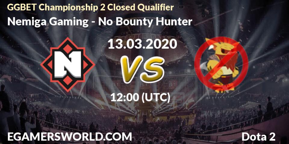 Prognose für das Spiel Nemiga Gaming VS No Bounty Hunter. 13.03.2020 at 14:00. Dota 2 - GGBET Championship 2 Closed Qualifier