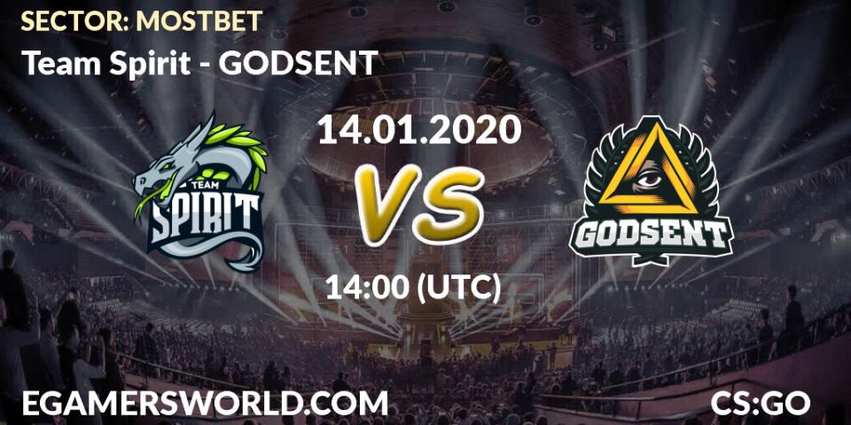Prognose für das Spiel Team Spirit VS GODSENT. 14.01.20. CS2 (CS:GO) - SECTOR: MOSTBET