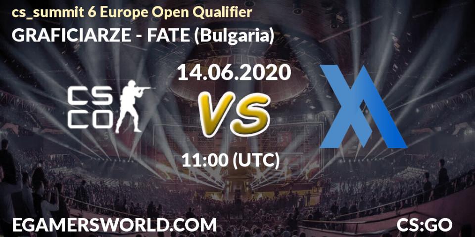 Prognose für das Spiel GRAFICIARZE VS FATE (Bulgaria). 14.06.2020 at 11:00. Counter-Strike (CS2) - cs_summit 6 Europe Open Qualifier