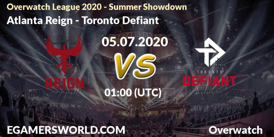 Prognose für das Spiel Atlanta Reign VS Toronto Defiant. 04.07.20. Overwatch - Overwatch League 2020 - Summer Showdown