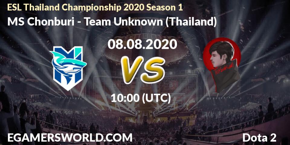 Prognose für das Spiel MS Chonburi VS Team Unknown (Thailand). 08.08.2020 at 10:06. Dota 2 - ESL Thailand Championship 2020 Season 1