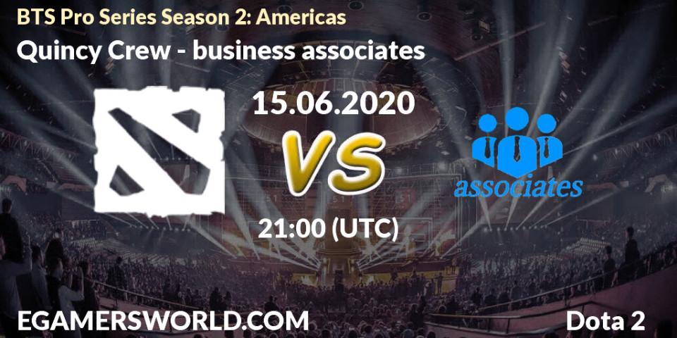 Prognose für das Spiel Quincy Crew VS business associates. 15.06.2020 at 20:56. Dota 2 - BTS Pro Series Season 2: Americas