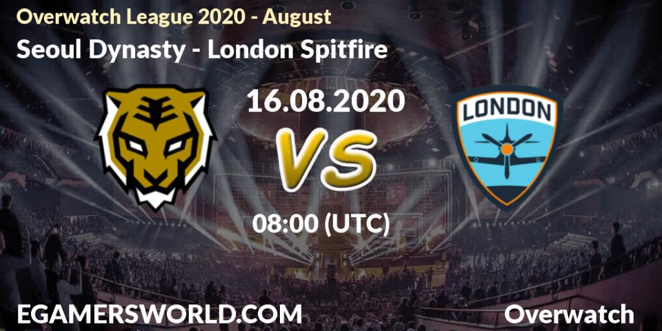 Prognose für das Spiel Seoul Dynasty VS London Spitfire. 23.08.2020 at 08:00. Overwatch - Overwatch League 2020 - August