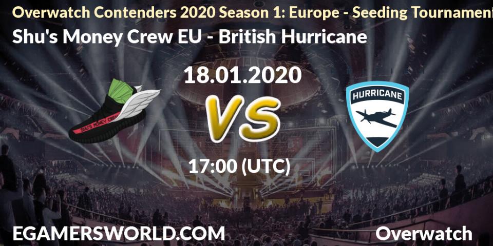 Prognose für das Spiel Shu's Money Crew EU VS British Hurricane. 18.01.20. Overwatch - Overwatch Contenders 2020 Season 1: Europe - Seeding Tournament