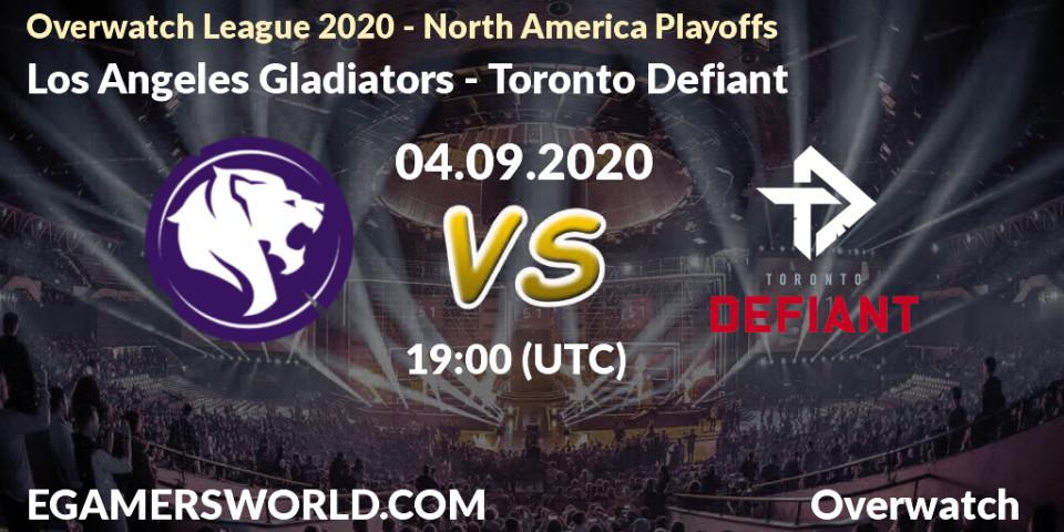Prognose für das Spiel Los Angeles Gladiators VS Toronto Defiant. 04.09.2020 at 19:00. Overwatch - Overwatch League 2020 - North America Playoffs