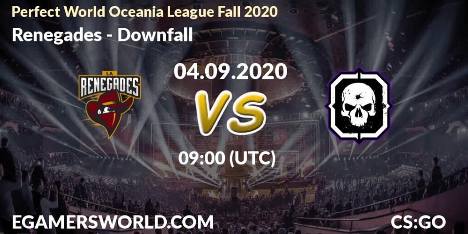 Prognose für das Spiel Renegades VS Downfall. 04.09.2020 at 09:30. Counter-Strike (CS2) - Perfect World Oceania League Fall 2020