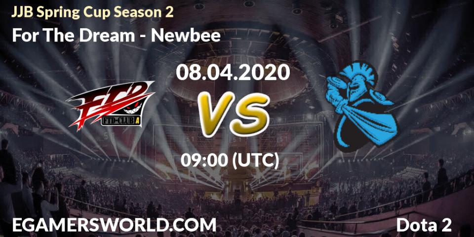 Prognose für das Spiel For The Dream VS Newbee. 08.04.2020 at 08:52. Dota 2 - JJB Spring Cup Season 2