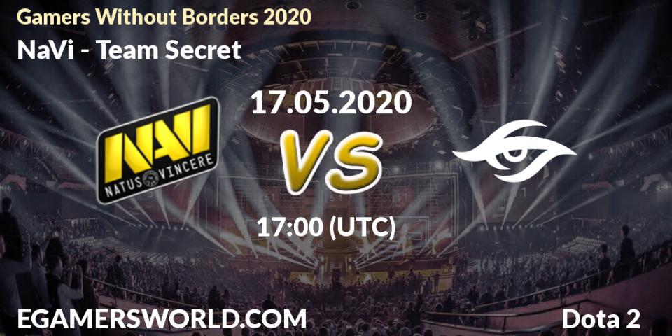 Prognose für das Spiel NaVi VS Team Secret. 17.05.20. Dota 2 - Gamers Without Borders 2020