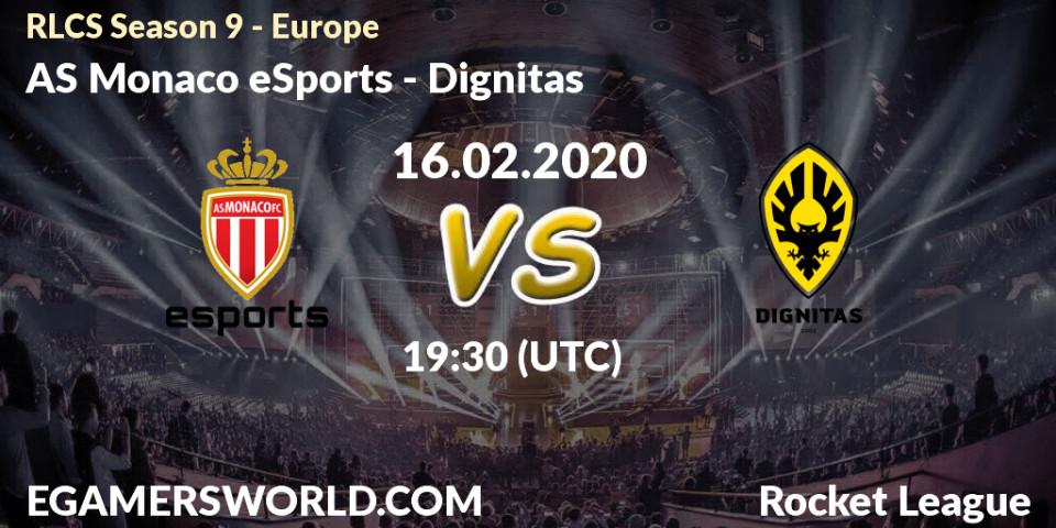 Prognose für das Spiel AS Monaco eSports VS Dignitas. 16.02.20. Rocket League - RLCS Season 9 - Europe
