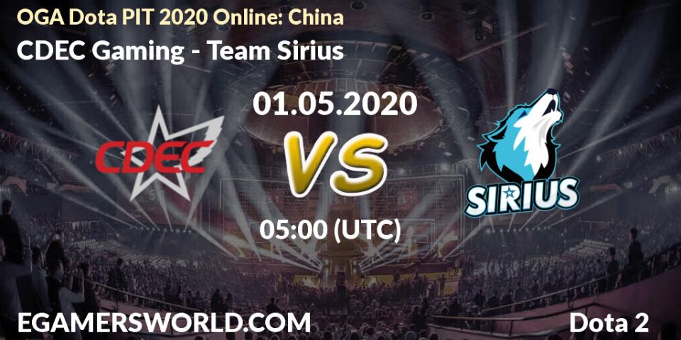 Prognose für das Spiel CDEC Gaming VS Team Sirius. 01.05.20. Dota 2 - OGA Dota PIT 2020 Online: China