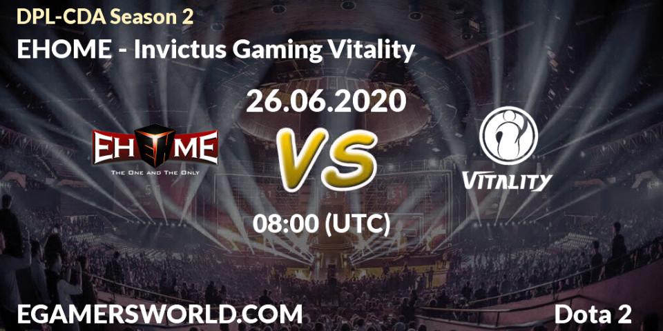 Prognose für das Spiel EHOME VS Invictus Gaming Vitality. 26.06.20. Dota 2 - DPL-CDA Professional League Season 2
