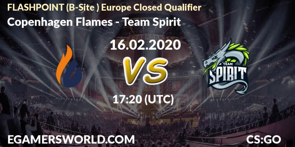 Prognose für das Spiel Copenhagen Flames VS Team Spirit. 16.02.20. CS2 (CS:GO) - FLASHPOINT Europe Closed Qualifier