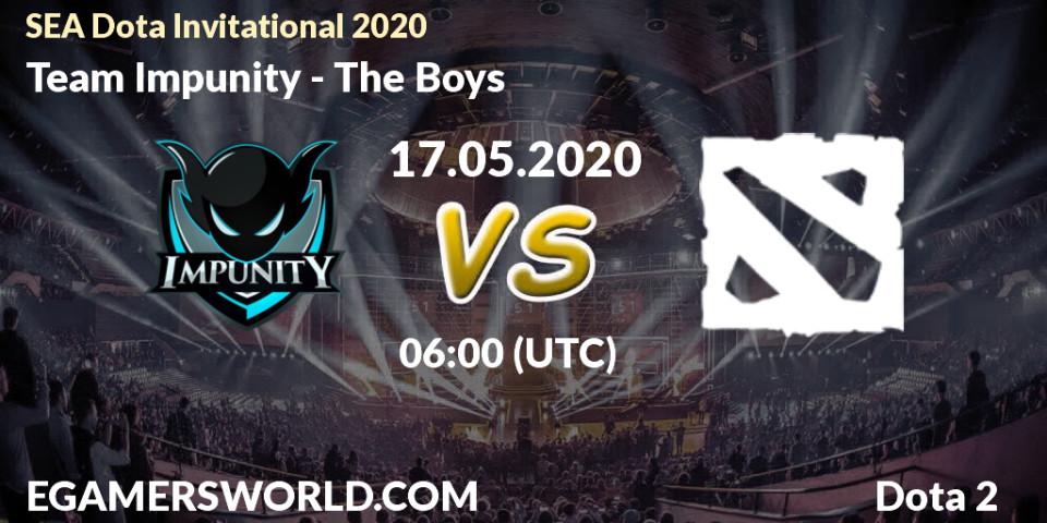 Prognose für das Spiel Team Impunity VS The Boys. 17.05.20. Dota 2 - SEA Dota Invitational 2020