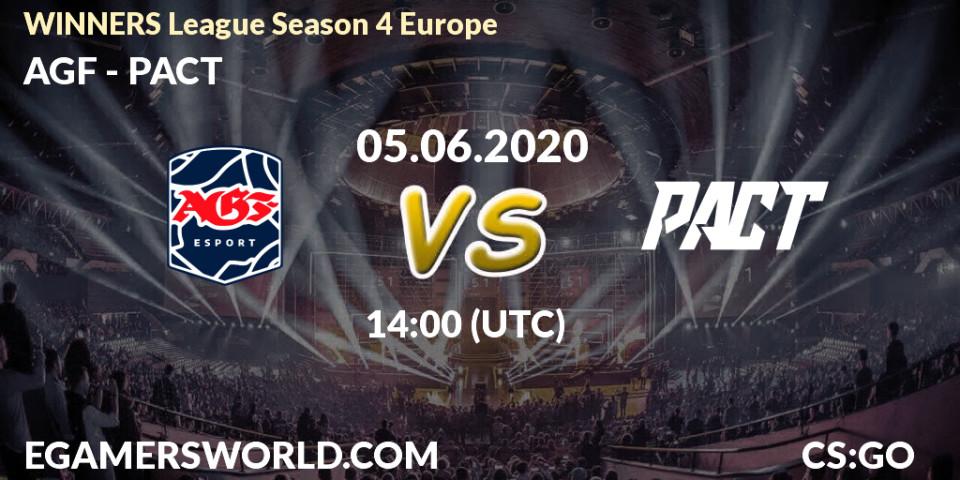 Prognose für das Spiel AGF VS PACT. 05.06.20. CS2 (CS:GO) - WINNERS League Season 4 Europe