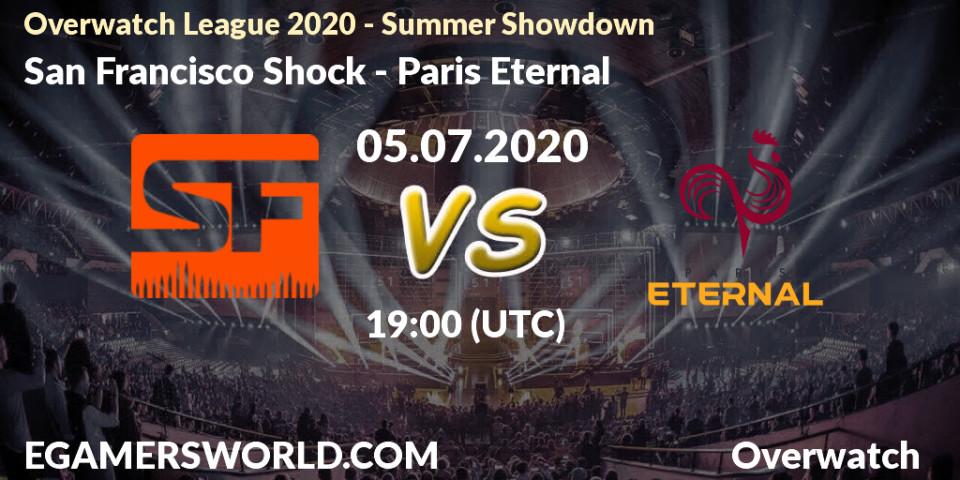 Prognose für das Spiel San Francisco Shock VS Paris Eternal. 05.07.20. Overwatch - Overwatch League 2020 - Summer Showdown