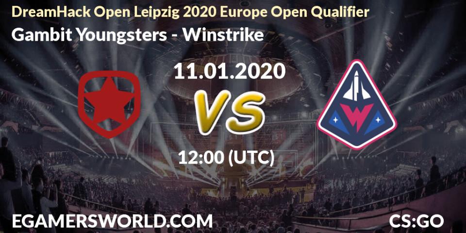 Prognose für das Spiel Gambit Youngsters VS Winstrike. 11.01.20. CS2 (CS:GO) - DreamHack Open Leipzig 2020 Europe Open Qualifier