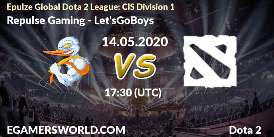 Prognose für das Spiel Repulse Gaming VS Let'sGoBoys. 14.05.2020 at 17:42. Dota 2 - Epulze Global Dota 2 League: CIS Division 1