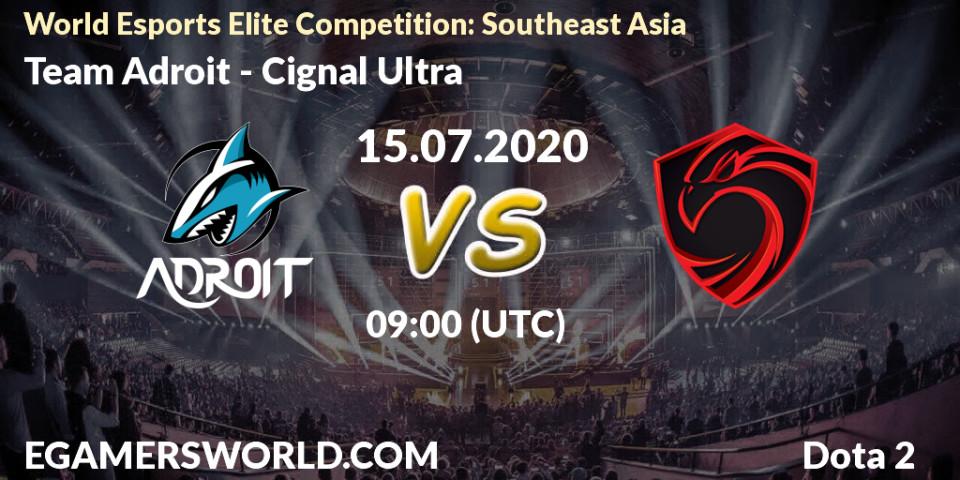 Prognose für das Spiel Team Adroit VS Cignal Ultra. 15.07.20. Dota 2 - World Esports Elite Competition: Southeast Asia