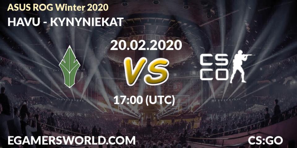 Prognose für das Spiel HAVU VS KYNYNIEKAT. 20.02.20. CS2 (CS:GO) - ASUS ROG Assembly Winter 2020