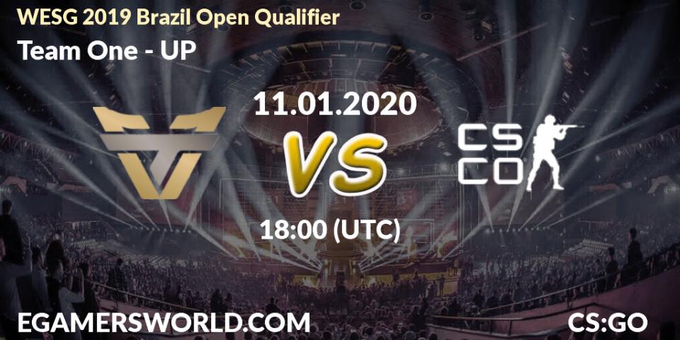 Prognose für das Spiel Team One VS UP. 11.01.20. CS2 (CS:GO) - WESG 2019 Brazil Open Qualifier
