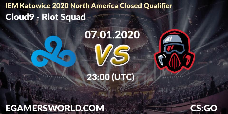 Prognose für das Spiel Cloud9 VS Riot Squad. 07.01.20. CS2 (CS:GO) - IEM Katowice 2020 North America Closed Qualifier