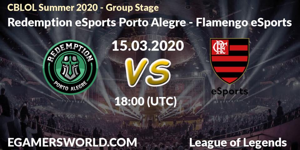 Prognose für das Spiel Redemption eSports Porto Alegre VS Flamengo eSports. 15.03.20. LoL - CBLOL Summer 2020 - Group Stage