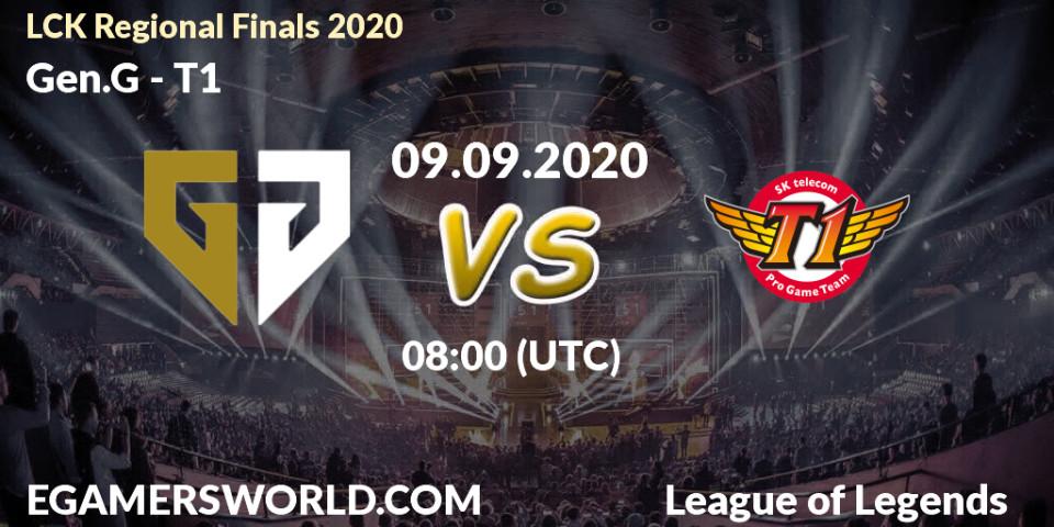 Prognose für das Spiel Gen.G VS T1. 09.09.2020 at 08:00. LoL - LCK Regional Finals 2020