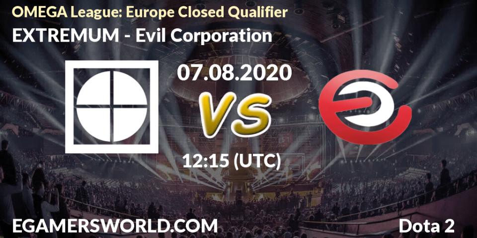 Prognose für das Spiel EXTREMUM VS Evil Corporation. 07.08.20. Dota 2 - OMEGA League: Europe Closed Qualifier