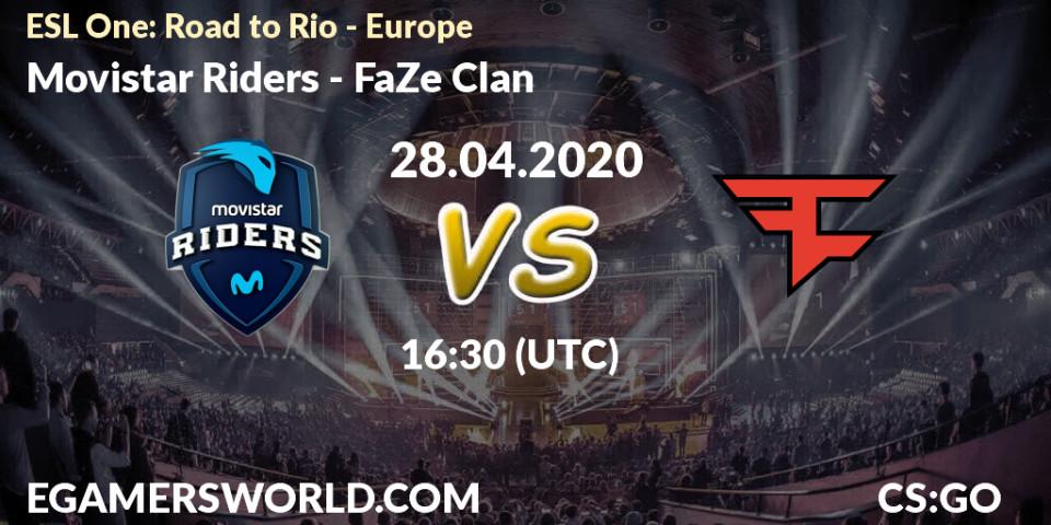 Prognose für das Spiel Movistar Riders VS FaZe Clan. 28.04.2020 at 16:50. Counter-Strike (CS2) - ESL One: Road to Rio - Europe
