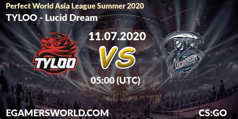 Prognose für das Spiel TYLOO VS Lucid Dream. 11.07.20. CS2 (CS:GO) - Perfect World Asia League Summer 2020
