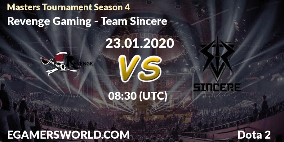 Prognose für das Spiel Revenge Gaming VS Team Sincere. 27.01.20. Dota 2 - Masters Tournament Season 4