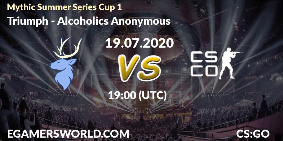 Prognose für das Spiel Triumph VS Alcoholics Anonymous. 19.07.2020 at 19:10. Counter-Strike (CS2) - Mythic Summer Series Cup 1