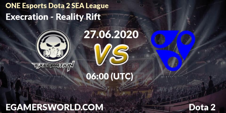 Prognose für das Spiel Execration VS Reality Rift. 27.06.20. Dota 2 - ONE Esports Dota 2 SEA League