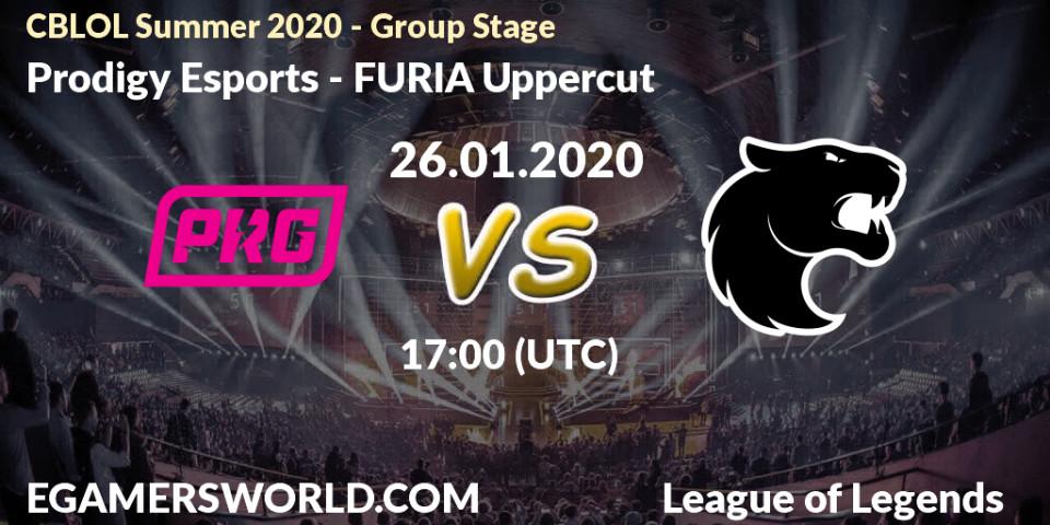 Prognose für das Spiel Prodigy Esports VS FURIA Uppercut. 26.01.20. LoL - CBLOL Summer 2020 - Group Stage