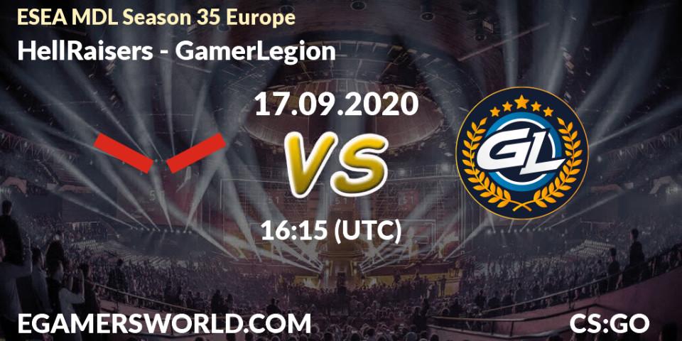Prognose für das Spiel HellRaisers VS GamerLegion. 23.09.20. CS2 (CS:GO) - ESEA MDL Season 35 Europe