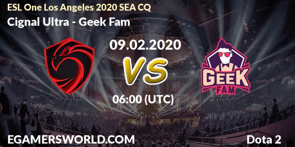 Prognose für das Spiel Cignal Ultra VS Geek Fam. 09.02.2020 at 06:38. Dota 2 - ESL One Los Angeles 2020 SEA CQ