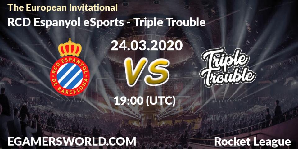 Prognose für das Spiel RCD Espanyol eSports VS Triple Trouble. 24.03.20. Rocket League - The European Invitational