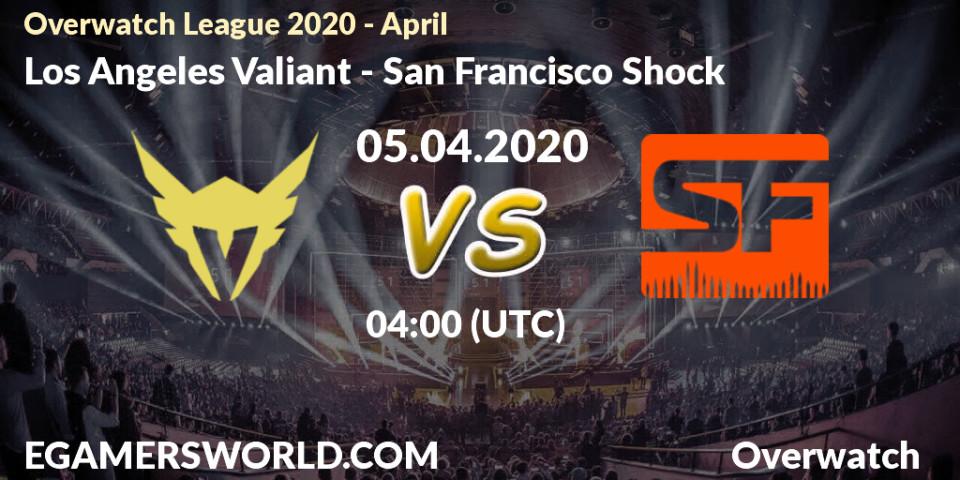 Prognose für das Spiel Los Angeles Valiant VS San Francisco Shock. 05.04.20. Overwatch - Overwatch League 2020 - April