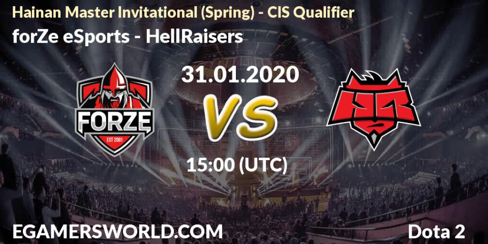Prognose für das Spiel forZe eSports VS HellRaisers. 31.01.2020 at 15:03. Dota 2 - Hainan Master Invitational (Spring) - CIS Qualifier