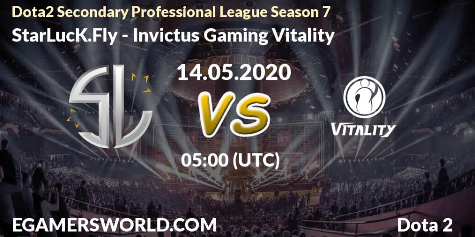 Prognose für das Spiel StarLucK.Fly VS Invictus Gaming Vitality. 14.05.20. Dota 2 - Dota2 Secondary Professional League 2020