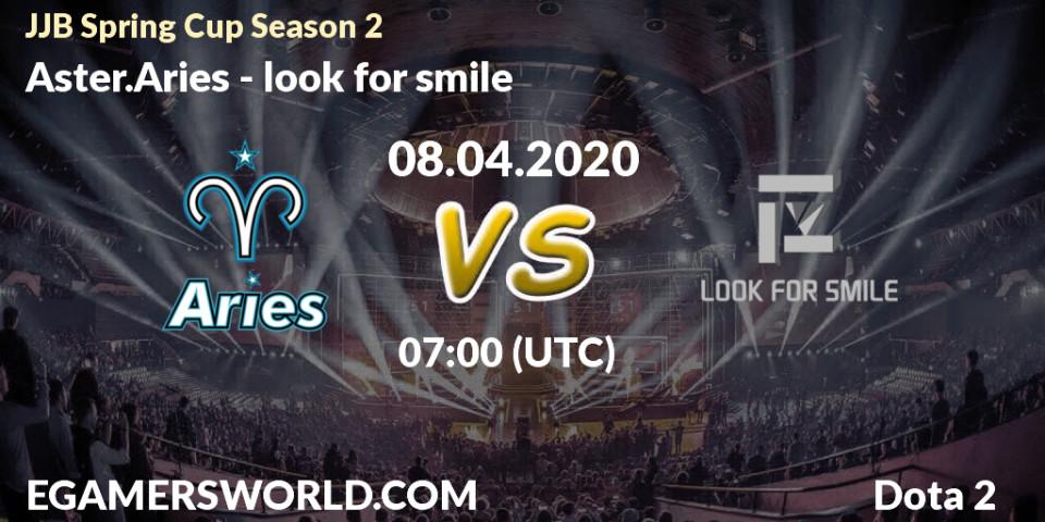 Prognose für das Spiel Aster.Aries VS look for smile. 08.04.20. Dota 2 - JJB Spring Cup Season 2