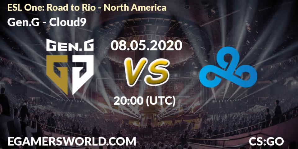 Prognose für das Spiel Gen.G VS Cloud9. 08.05.2020 at 20:20. Counter-Strike (CS2) - ESL One: Road to Rio - North America