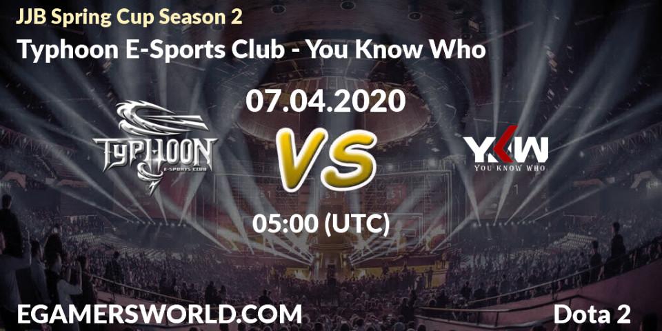 Prognose für das Spiel Typhoon E-Sports Club VS You Know Who. 07.04.20. Dota 2 - JJB Spring Cup Season 2
