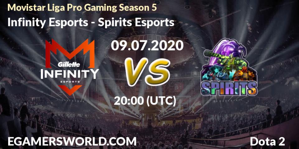 Prognose für das Spiel Infinity Esports VS Spirits Esports. 09.07.2020 at 20:05. Dota 2 - Movistar Liga Pro Gaming Season 5