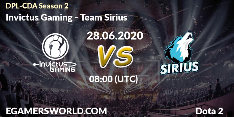 Prognose für das Spiel Invictus Gaming VS Team Sirius. 28.06.20. Dota 2 - DPL-CDA Professional League Season 2