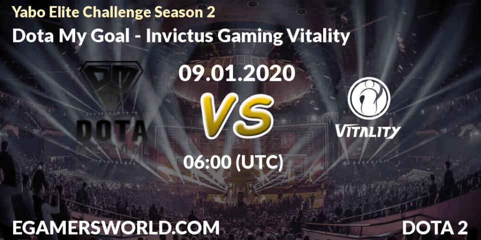 Prognose für das Spiel Dota My Goal VS Invictus Gaming Vitality. 09.01.20. Dota 2 - Yabo Elite Challenge Season 2